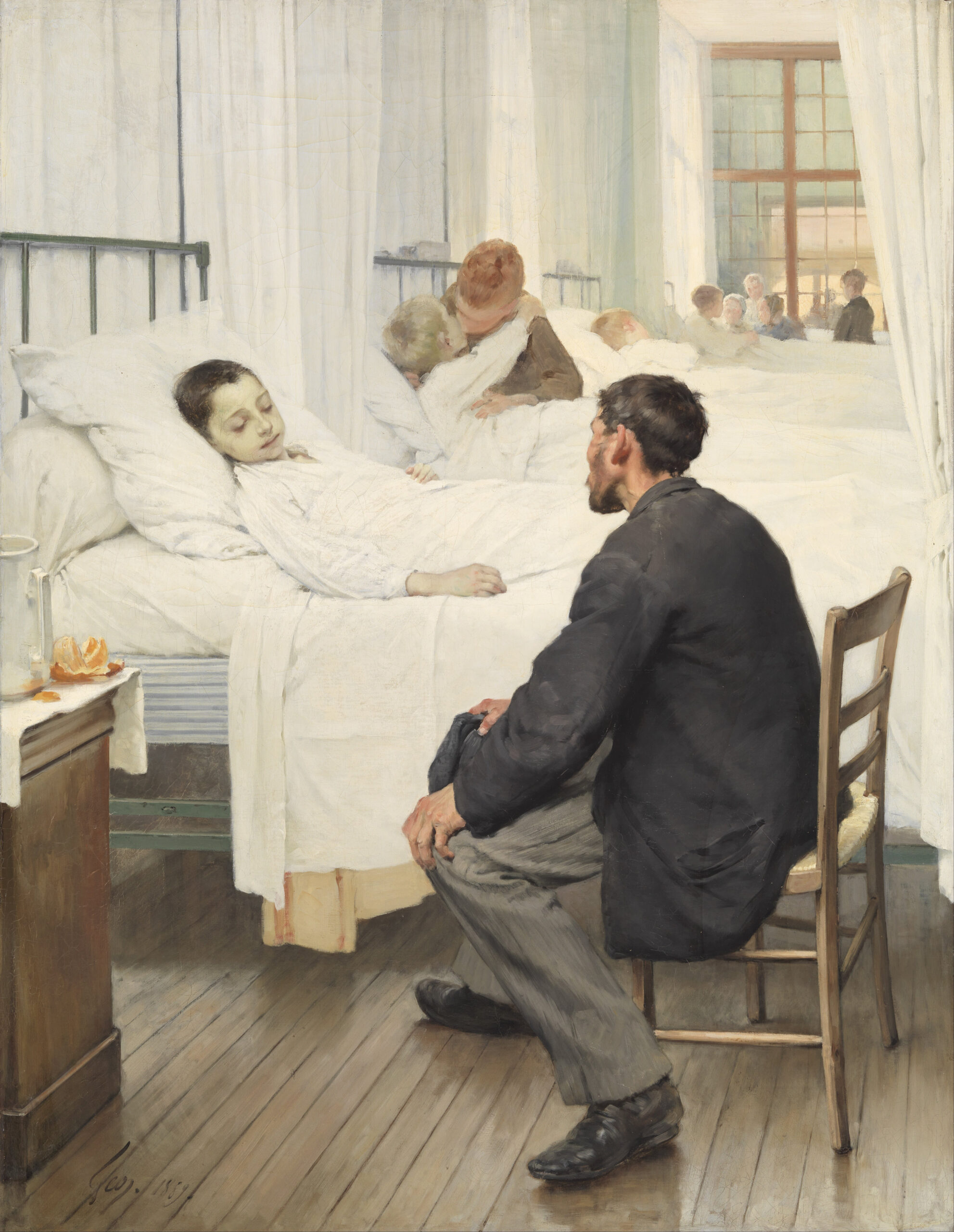 Visit Day at the Hospital by Jean Geoffroy (1889)